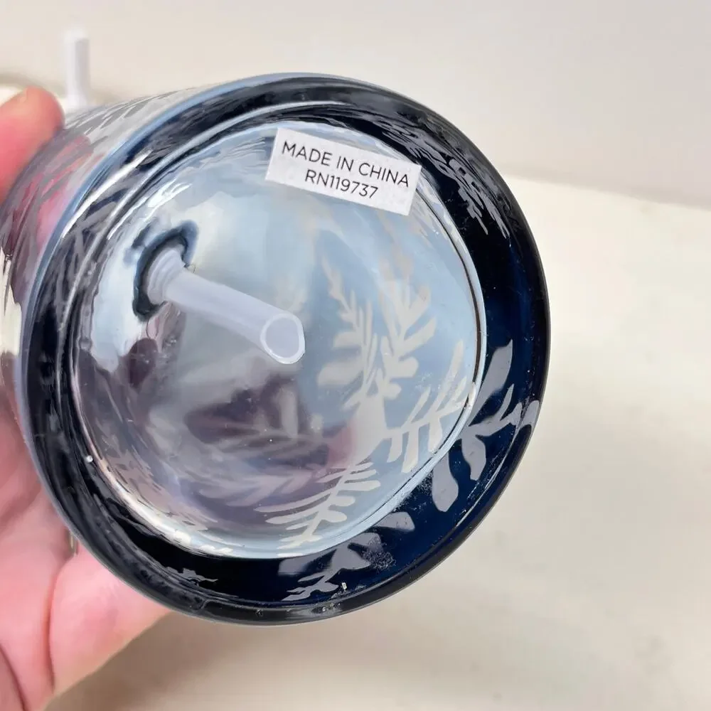 Snowflake Soap and Lotion Dispenser Glass 16oz.